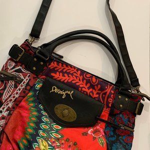 Desigual large cotton fabric purse